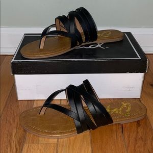 QUPID brand new black strappy sandals in box